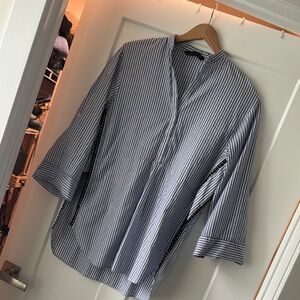 Zara Blue and White Striped Top